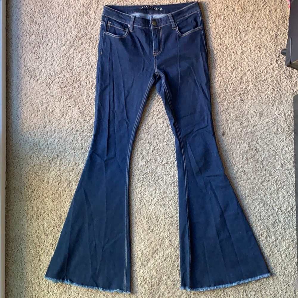 Raw Hem Flare Denim
